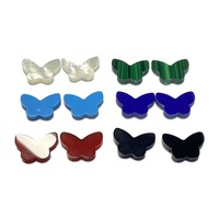 Taille personnalisée Nacre Naturelle Agate Onyx Synthétique Turquoise Lapis Vert Malachite Papillon Forme Pierres Libres