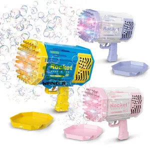 OEM 109 69 fori pistola a bolle giocattolo luce Flash Rocket Bubble Machine estate sapone acqua giocattoli per bambini