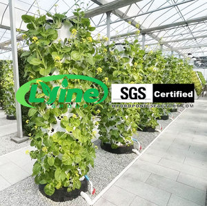 Vertical Tower Garden Growing Towers Hydroponics Vertical Garden <b>Systems</b> With Wheels - Product Image 6