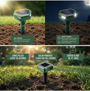 Répulsif Solaire Ultrasonique <span class=keywords><strong>pour</strong></span> Souris, Serpents, Marmottes et Écureuils <span class=keywords><strong>pour</strong></span> Jardin - Product Image 1