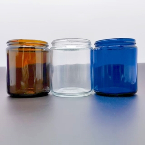Bocaux étanches à l'air bleu cobalt de 8oz contenants cosmétiques bleus givrés étanches complètent le bocal en verre avec capuchon en métal Protection UV - Product Image 6