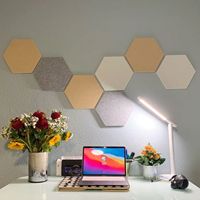 Panneau acoustique hexagonal en PET de 9 mm, multicolore, personnalisable, auto-adhésif, en polyester, absorbant le son, pour la décoration de la maison, du studio et du bureau