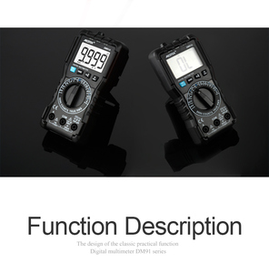 Multímetro digital inteligente DM91A True <span class=keywords><strong>RMS</strong></span> Auto Range AC/DC Voltaje Amp Ohm Diodo Continuidad Capacitancia Tester Multímetro - Product Image 5