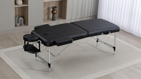 Table de massage réglable en hauteur, cadre en aluminium, siège en cuir, plusieurs options de couleurs, moderne, pour salle de sport et spa