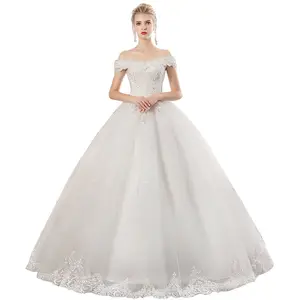 Fs43 vestidos de casamento de sereia, de renda branca, barato, princesa, longo, vestido de casamento para mulheres