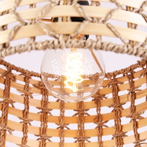Nouveau Design Bambou Pendentif Lumière À La Main En Rotin Moderne Lustre Restaurant Suspension Cuisine Îlot Led Suspension Lumière - Product Image 6