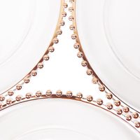 Assiette de présentation dorée transparente de 13 pouces avec perles, en plastique doré, pour mariage, dîner, décoration de fête et assiettes de présentation