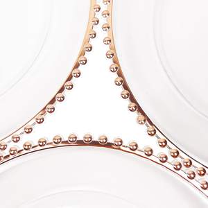 Assiette de présentation dorée transparente de 13 pouces avec perles, en plastique doré, pour mariage, dîner, décoration de fête et assiettes de présentation - Product Image 5