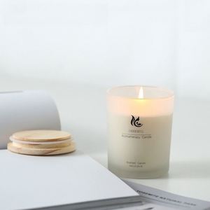Canderful Frosted Glass Jar Aromatherapy Scented Candle with Wooden Lid Minimalist Home Decor - Product Image 1
