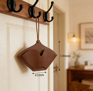 Soporte de filtro de café de goteo de mano en forma de abanico colgante de cuero de imitación para café - Product Image 5