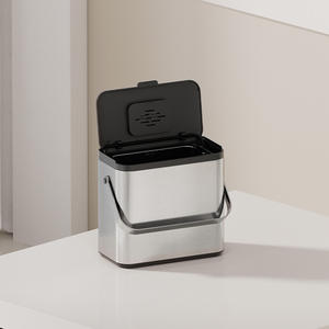 Cubo de Basura de Cocina Personalizado de 4L, Montado en la Pared, de Acero Inoxidable, para Uso en Interiores, Forma Rectangular, Sin Instalación - Product Image 2