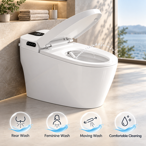Inodoro Inteligente Moderno con Sensor Automático, Descarga Inteligente, Calefacción Eléctrica, Inodoro Inteligente de una Pieza con Control Remoto - Product Image 6
