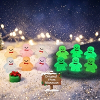Vente en gros de mini figurines et miniatures de bonbons gourmands en résine qui brillent dans le noir pour la décoration de Noël de la maison de poupées