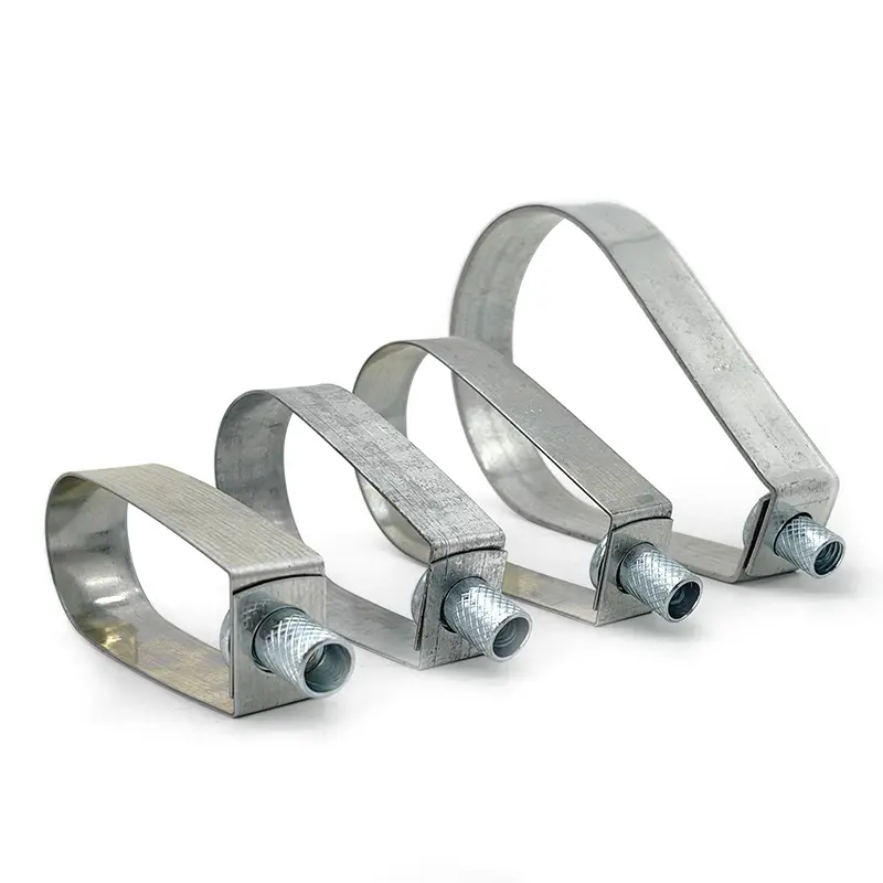 China Factory Galvanized Pear Shaped Hinged Pipe Clamp With Zinc Plating For Loop Hanger