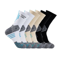 Chaussettes de basketball personnalisées pour jeunes équipes d'élite, automne, épaisses, à fond éponge, antidérapantes, tricotées, en Spandex/Polyester/Coton, séchage rapide