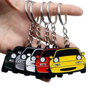 Custom Silver Matt Black Metal Shape Enamel Logo Car 3d Key Chain Soft Enamel 2d Car Logo Keychain