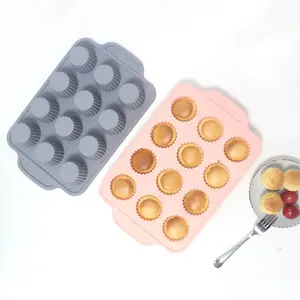 Molde de silicona para muffins, recipiente de 12 cavidades OEM ODM, creativo, para cupcakes