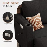 Gepolstertes Modulares Umweltfreundliches L-förmiges 3-Sitzer Ausziehbares Konvertierbares Sofa-Set Schwamm Apartment/Schul-Nutzung Waschbares Leinen-Sofa