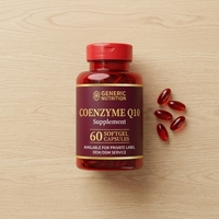 Capsules de Coenzyme Q10 en gélules molles OEM ODM, 60 capsules, complément nutritionnel, soutien antioxydant, marque privée
