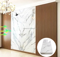 Panneau mural décoratif léger haut de gamme brillant 1220x2440mm 3mm pour revêtement intérieur d'hôtel, panneau avec revêtement UV, directement de l'usine
