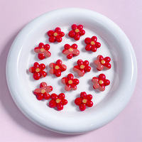 Aksesoris gantungan kunci ponsel DIY, manik-manik bunga besar resin plastik 20mm cat baking lubang lurus Yiwu