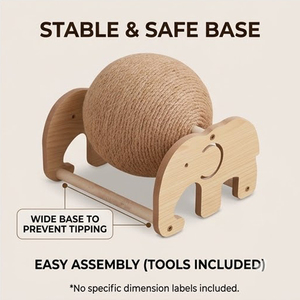 Tiragraffi per <span class=keywords><strong>Gatti</strong></span> in Cartone Resistente, Giocattolo Interattivo con Palla, Tipo Verticale, Anti-Usura, Senza Scaglie, per Auto-Intrattenimento e Alleviare la Noia 1 - Product Image 5