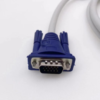 Kabel Koaksial VGA 150CM 3+4, Selubung PVC, Konduktor Berlapis Emas, Kabel Putih 15 Pin Male-Male untuk Komputer, HDTV, Monitor, Proyektor