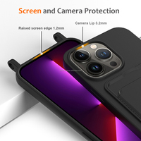 Meilleure vente étui de téléphone en silicone liquide pour sac de carte intégré ultra-mince pour iphone 16ProLanyard inclus en silicone véritable
