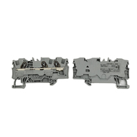 Morsetto a gabbia grigio a 3 conduttori con terminale passante, nuovo di zecca, originale tedesco, in stock, per guida DIN 6mm², modello 2006-1301