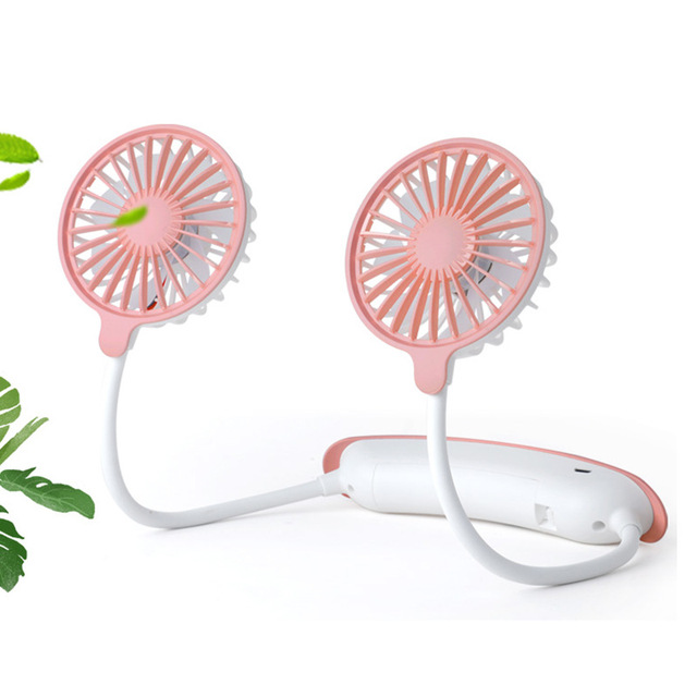 New Lazy Person's Sports Rechargeable Hanging Neck Fan-Outdoor Convenient Creative Mini USB 3 Gears Detachable