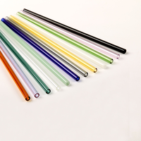 Pailles à boire en verre borosilicate coloré, pailles en verre, accessoires pour gobelets, accessoires pour boissons