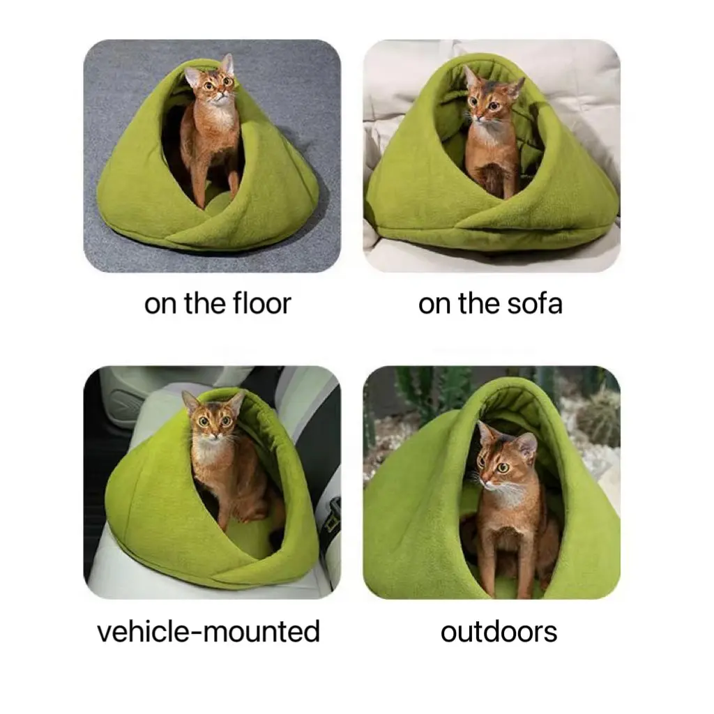 Evcil hayvan kulubesi kış sıcak köpek kulübesi dört mevsim evrensel kedi evi evcil hayvanlar için yarı kapalı kedi yatak