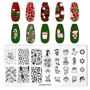 Рождественский дизайн, переводная печать для ногтей, пластина из нержавеющей стали для принтера для ногтей, штамп для геля для ногтей