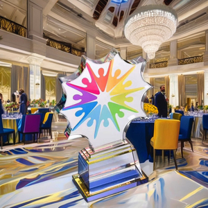 Trofeo de cristal de dos tonos de gama alta personalizado ELOR, medallas y placas Premium, recuerdo grabado con temática deportiva para regalo o decoración - Product Image 4