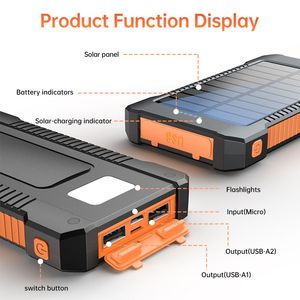 Chargeur solaire portable DB haute capacité 8000mAh lumière intégrée à énergie solaire avec des capacités améliorées - Product Image 3