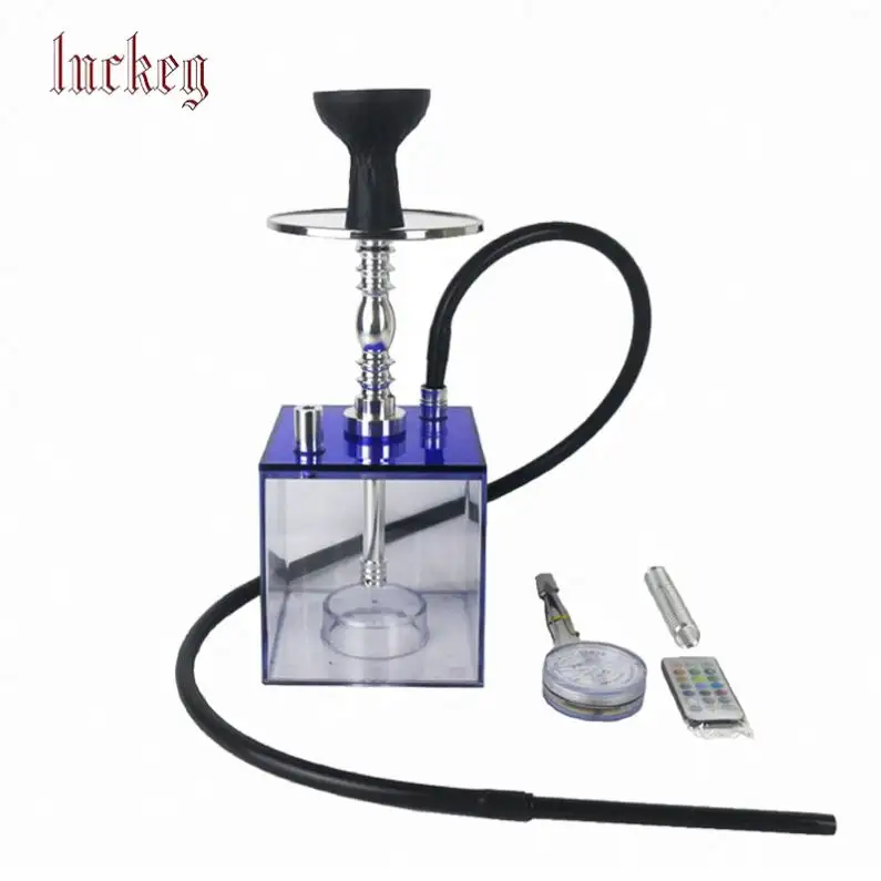 Shisha Acrylic Light With Portable Glass Base For Pipe Hose Cheap Mini Box Set Sign Table Ring Cups Large Cup Licht Led Hookah