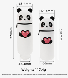 Astuccio in Silicone a Forma di Panda, Portapenne Verticale, Organizzatore da Scrivania Retrattile, Regalo di Cancelleria Carino per Bambini, Senza BPA - Product Image 2