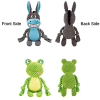 Nouveau jouet interactif pour animaux de compagnie en peluche sonore avec corde en coton, motifs renard, grenouille, cochon, chien, pour entraînement et jeu de tirette, jouets à mâcher couineurs pour animaux de compagnie, vente chaude au détail