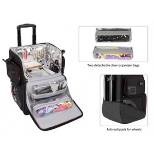 Échantillon Gratuit : Valise de Maquillage à Roulettes pour Coiffure, Voyage, Salon de Beauté et Barbier - Product Image 2