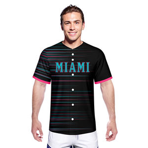 <span class=keywords><strong>Maillot</strong></span> de <span class=keywords><strong>baseball</strong></span> rayé imprimé 100 % polyester de haute qualité, personnalisé, noir, unisexe adulte, col en V, respirant, séchage rapide - Product Image 4