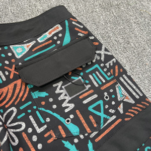 Shorts de Baño para Hombre con Estampado Geométrico, Secado Rápido, Cintura con Cordón Ajustable, Casuales, con Bolsillos - Product Image 3