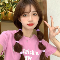 En gros personnalisé Super élasticité Nylon cheveux cravates mignon arc-en-ciel couleur 32 pièces/ensemble cheveux élastiques chaîne de cheveux pour femmes enfants