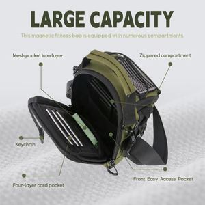 Bolsa de Gimnasio Magnética, Bolsa para Botella de Agua Magnética para Hombre y Mujer con Bolsillos para Teléfono, Bolsa Deportiva y de Viaje Negra para Botella - Product Image 6