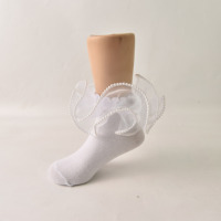 Nouvelles chaussettes de cheville en coton respirant pour bébés et petites filles, style princesse, en maille moelleuse et dentelle à volants, collection automne