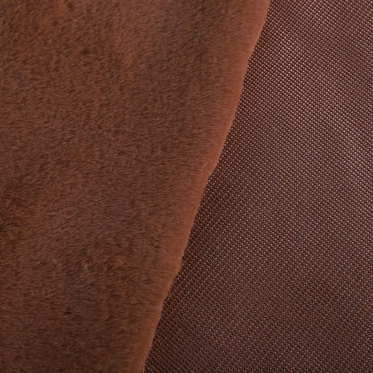 Suave faux conejo poliéster piel para manta de juguete ropa de cuello bufanda