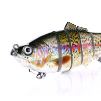 Leurre rigide de type poisson nageur en 6 sections articulées, appât artificiel idéal pour la pêche à la mangeoire, 10cm, 18g, 1 unité