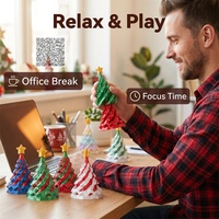 Jouet sensoriel de bureau empilable en forme d'arbre de Noël imprimé en 3D, prêt à la vente, nouveauté, cadeau de boutique, idéal pour les cadeaux de Noël