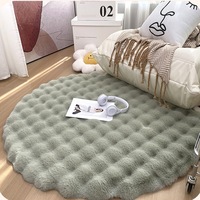 Coussin de sol de Style nordique coussin de canapé lapin velours confortable siège de sol rond de luxe