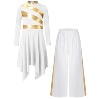 Robes de Danse Contemporaine Lyrique pour Enfants 6-16 Ans, Costumes d'Entraînement de Danse pour Filles, Tenues de Performance Louange et Culte