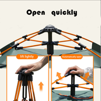 Tenda Dome Otomatis Hidrolik 3-4 Orang, Mudah Dipasang, Dua Lapis, Tahan Air, Ringan, untuk Berkemah di Luar Ruangan, Cocok untuk Empat Musim